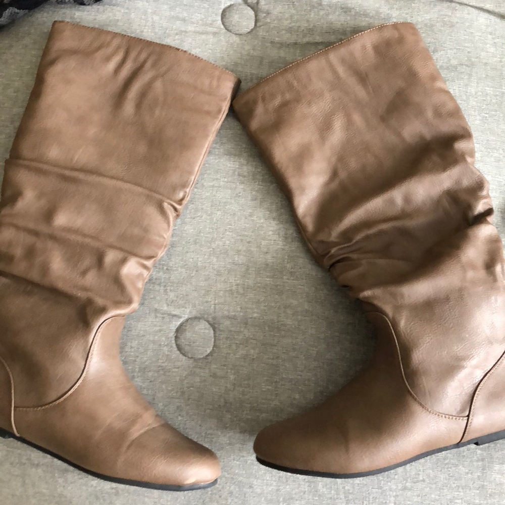Camel color knee boots